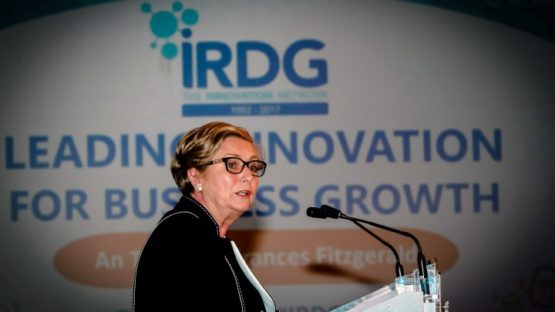 24-10-2017
IRDG Conference, Largest cross-sectoral conference on Innovation at Croke Park.
Tánaiste, Frances Fitzgerald speaking during her visit to the conference.
Photograph by Keith Wiseman