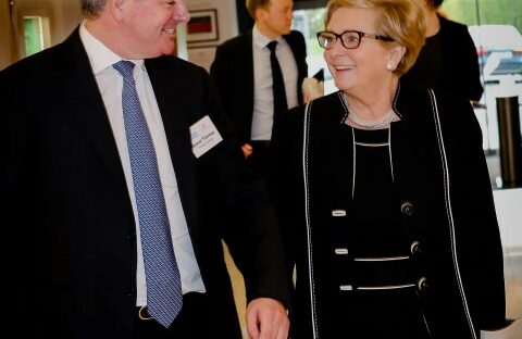 24-10-2017
IRDG Conference, Largest cross-sectoral conference on Innovation at Croke Park.
Tánaiste, Frances Fitzgerald welcomed by Donal Tierney, Chairman IRDG.
Photograph by Keith Wiseman